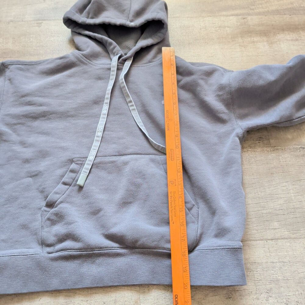 FIGS Women’s Gray Heather Pullover Hoodie Drawstring Long Sleeve Size S - Picture 5 of 7